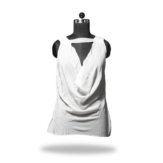 Les Petites White Cowl Neck Top
