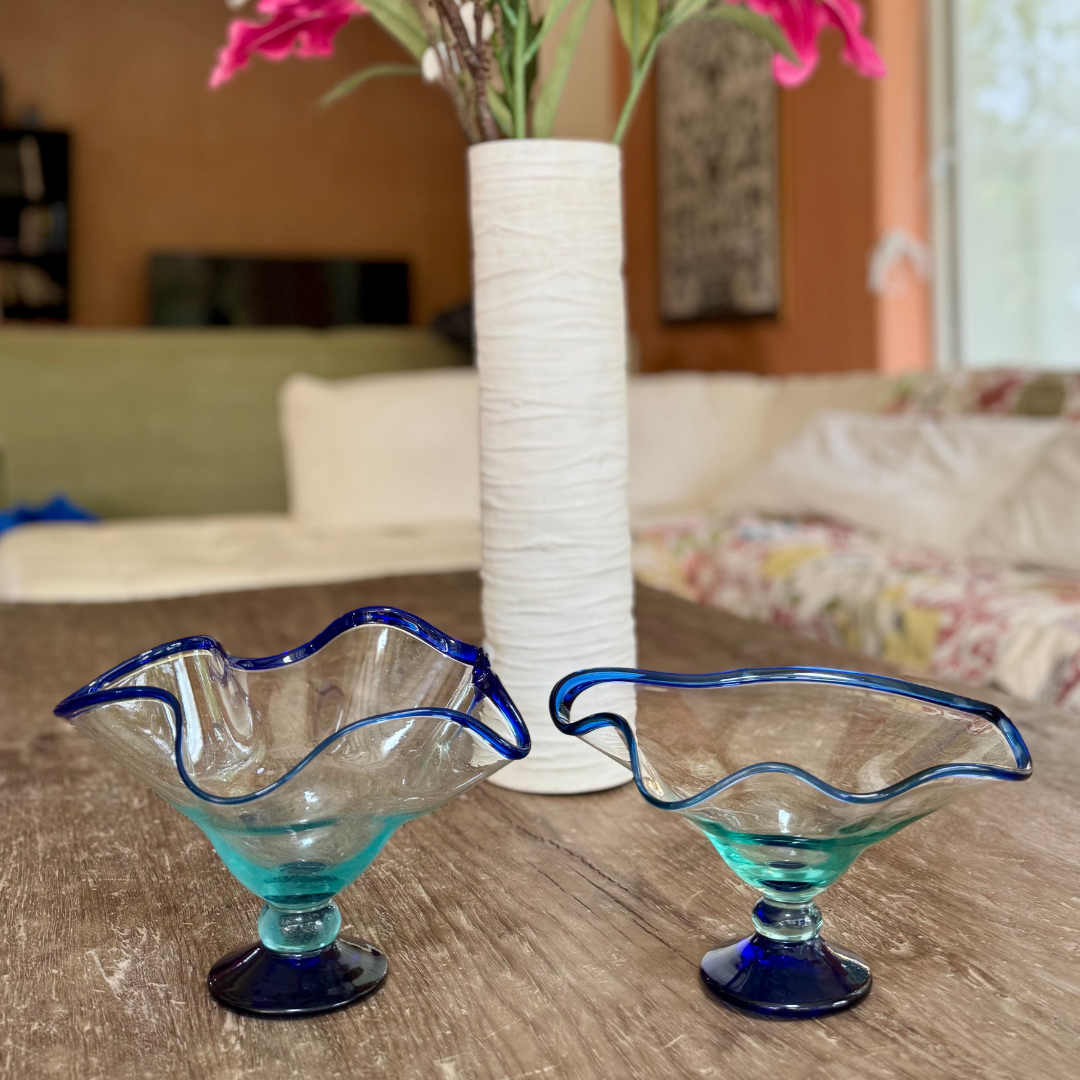 Blue Italian Crystal Bowls