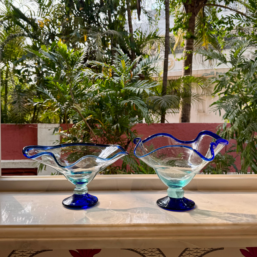 Blue Italian Crystal Bowls