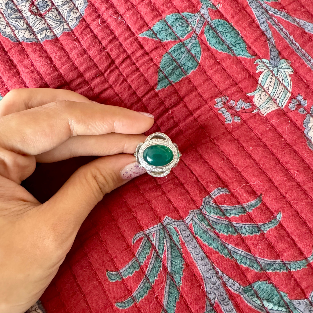 Green Emerald Ring