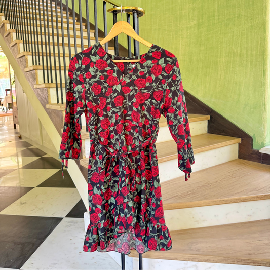 Andy Warhol Black & Red Roses Dress