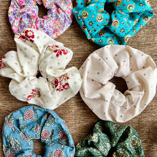 Set of 6 Recycled Scrunchies