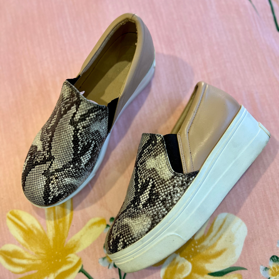 Kurt Geiger Snakeprint Platform Slip Ons