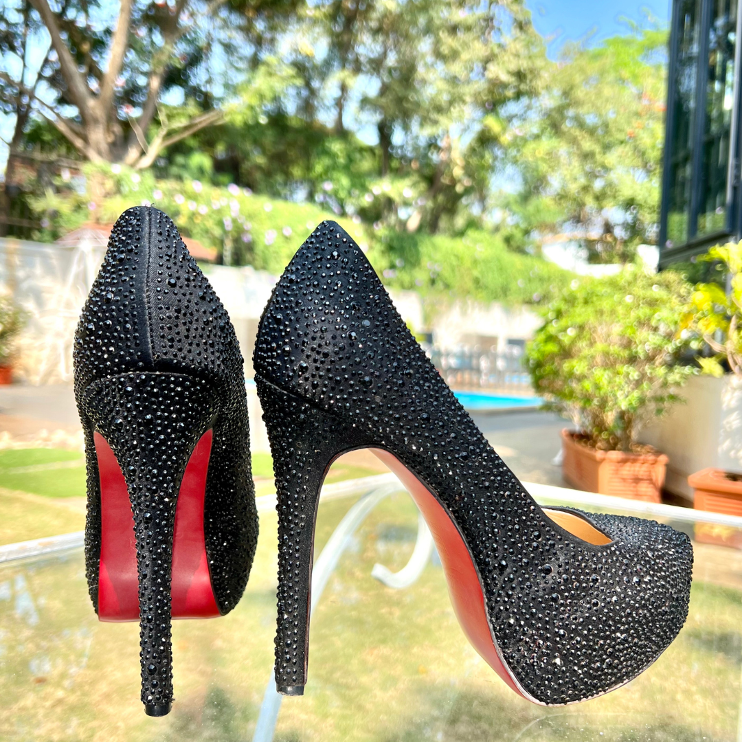 Christian Louboutin Crystal Embellished Platform Pumps