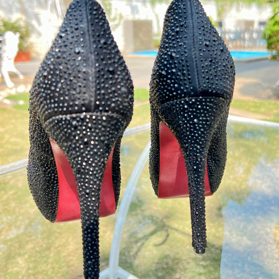 Christian Louboutin Crystal Embellished Platform Pumps