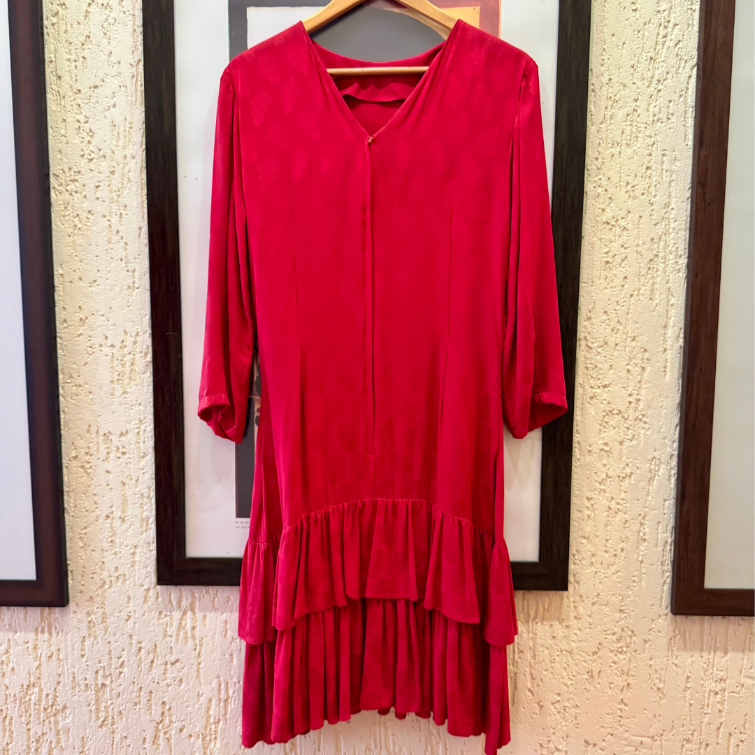 Nordstrom Red Dress with Bottom Frills