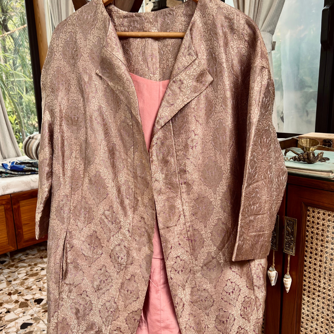 Pure Brocade Pink & Gold Jacket