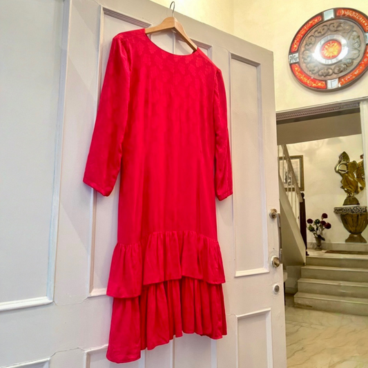 Nordstrom Red Dress with Bottom Frills