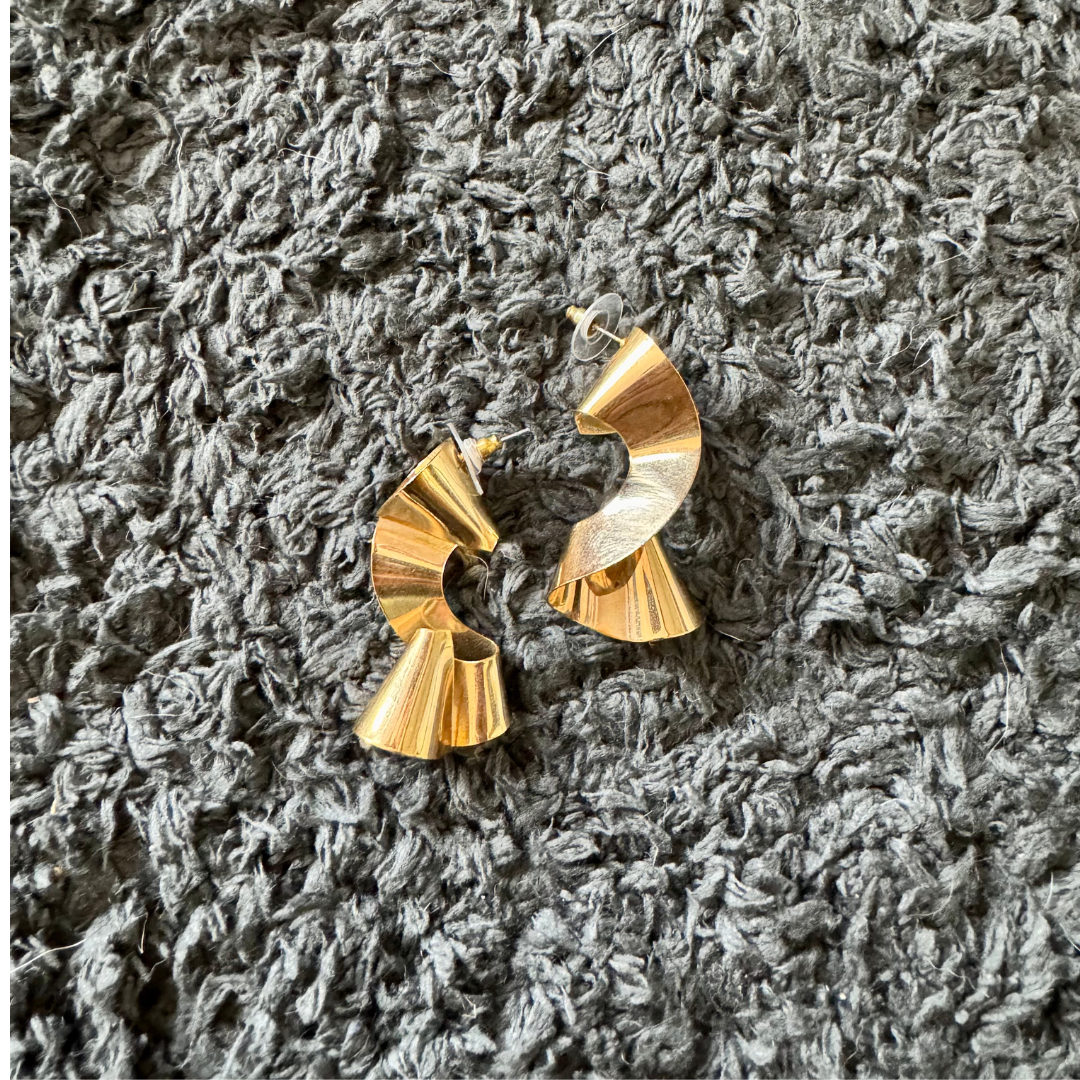 Sculpted Gold Statement Earrings