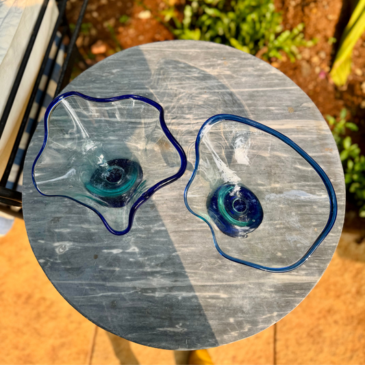 Blue Italian Crystal Bowls